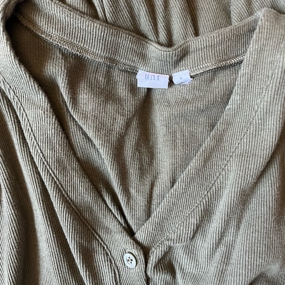 Gap Green Ribbed Button-Down Dress - Picture 3 of 3